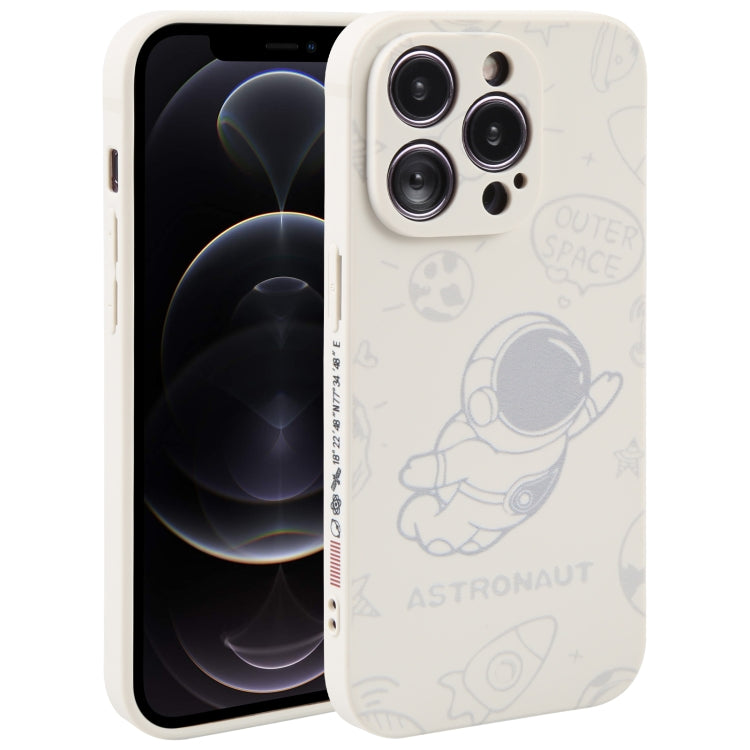 Astronaut Pattern Silicone Straight Edge Phone Case, For iPhone 13 Pro Max, For iPhone 12, For iPhone 12 Pro, For iPhone 12 Pro Max, For iPhone 11, For iPhone 11 Pro