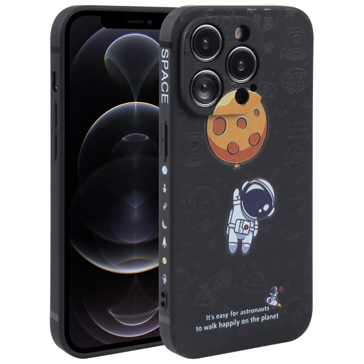 Astronaut Pattern Silicone Straight Edge Phone Case, For iPhone 13 Pro Max, For iPhone 12, For iPhone 12 Pro, For iPhone 12 Pro Max, For iPhone 11, For iPhone 11 Pro