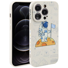 Load image into Gallery viewer, Astronaut Pattern Silicone Straight Edge Phone Case, For iPhone 13 Pro Max, For iPhone 12, For iPhone 12 Pro, For iPhone 12 Pro Max, For iPhone 11, For iPhone 11 Pro