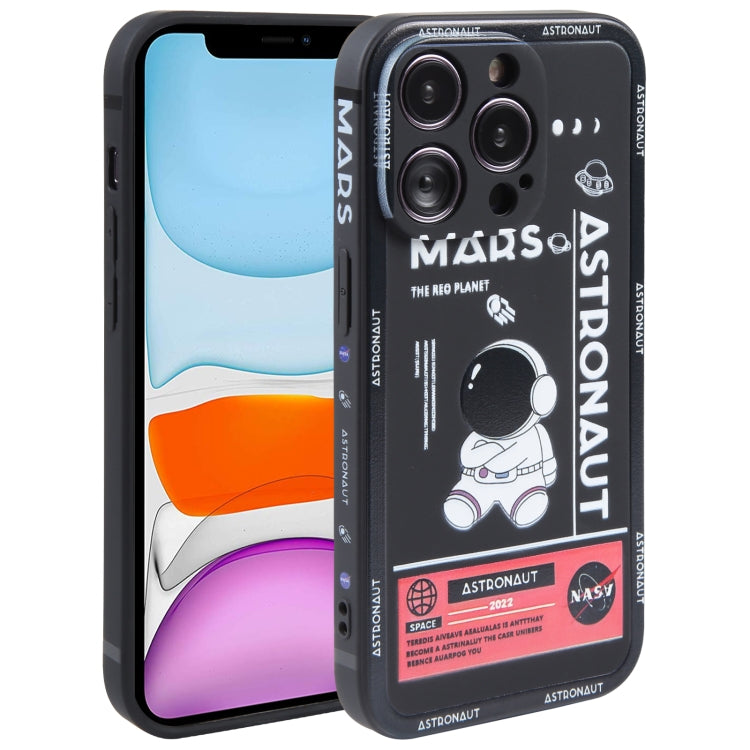 Astronaut Pattern Silicone Straight Edge Phone Case, For iPhone 13 Pro Max, For iPhone 12, For iPhone 12 Pro, For iPhone 12 Pro Max, For iPhone 11, For iPhone 11 Pro