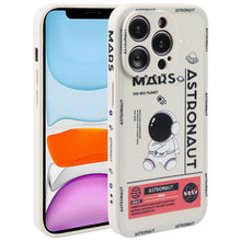 Load image into Gallery viewer, Astronaut Pattern Silicone Straight Edge Phone Case, For iPhone 13 Pro Max, For iPhone 12, For iPhone 12 Pro, For iPhone 12 Pro Max, For iPhone 11, For iPhone 11 Pro