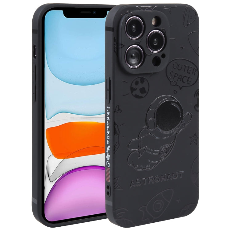 Astronaut Pattern Silicone Straight Edge Phone Case, For iPhone 13 Pro Max, For iPhone 12, For iPhone 12 Pro, For iPhone 12 Pro Max, For iPhone 11, For iPhone 11 Pro