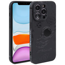 Load image into Gallery viewer, Astronaut Pattern Silicone Straight Edge Phone Case, For iPhone 13 Pro Max, For iPhone 12, For iPhone 12 Pro, For iPhone 12 Pro Max, For iPhone 11, For iPhone 11 Pro