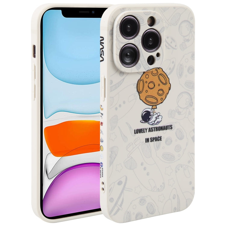 Astronaut Pattern Silicone Straight Edge Phone Case, For iPhone 13 Pro Max, For iPhone 12, For iPhone 12 Pro, For iPhone 12 Pro Max, For iPhone 11, For iPhone 11 Pro