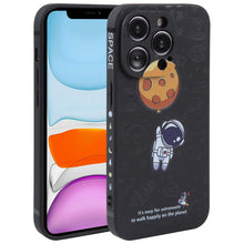 Load image into Gallery viewer, Astronaut Pattern Silicone Straight Edge Phone Case, For iPhone 13 Pro Max, For iPhone 12, For iPhone 12 Pro, For iPhone 12 Pro Max, For iPhone 11, For iPhone 11 Pro