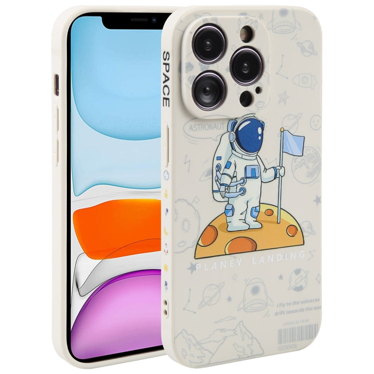 Astronaut Pattern Silicone Straight Edge Phone Case, For iPhone 13 Pro Max, For iPhone 12, For iPhone 12 Pro, For iPhone 12 Pro Max, For iPhone 11, For iPhone 11 Pro