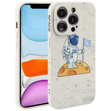 Load image into Gallery viewer, Astronaut Pattern Silicone Straight Edge Phone Case, For iPhone 13 Pro Max, For iPhone 12, For iPhone 12 Pro, For iPhone 12 Pro Max, For iPhone 11, For iPhone 11 Pro