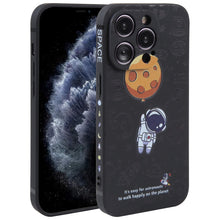 Load image into Gallery viewer, Astronaut Pattern Silicone Straight Edge Phone Case, For iPhone 13 Pro Max, For iPhone 12, For iPhone 12 Pro, For iPhone 12 Pro Max, For iPhone 11, For iPhone 11 Pro