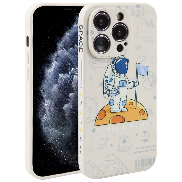 Astronaut Pattern Silicone Straight Edge Phone Case, For iPhone 13 Pro Max, For iPhone 12, For iPhone 12 Pro, For iPhone 12 Pro Max, For iPhone 11, For iPhone 11 Pro