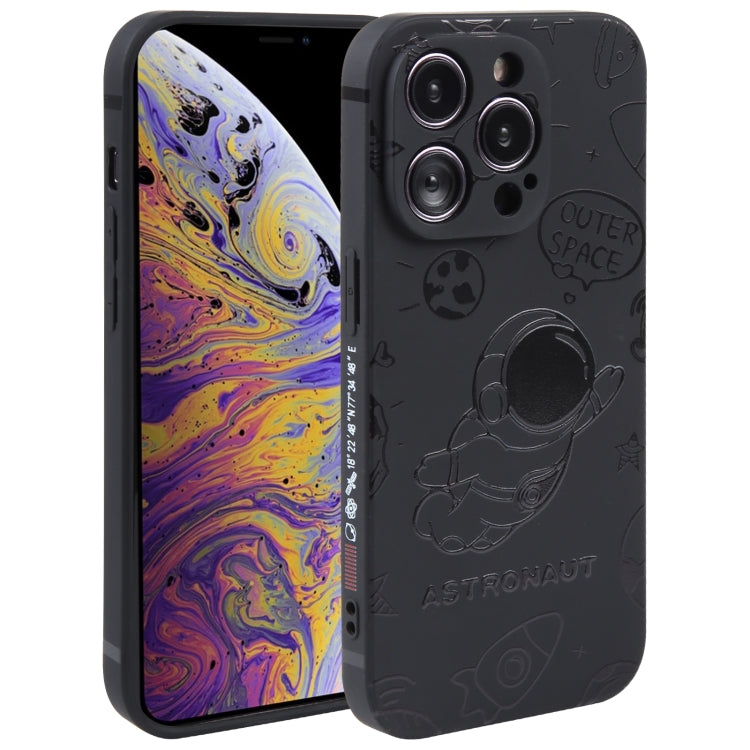 Astronaut Pattern Silicone Straight Edge Phone Case, For iPhone 11 Pro Max, For iPhone X / XS, For iPhone XS Max, For iPhone XR, For iPhone SE 2022 / 2020 / 7 / 8, For iPhone 7 Plus / 8 Plus