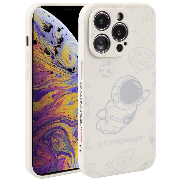 Astronaut Pattern Silicone Straight Edge Phone Case, For iPhone 11 Pro Max, For iPhone X / XS, For iPhone XS Max, For iPhone XR, For iPhone SE 2022 / 2020 / 7 / 8, For iPhone 7 Plus / 8 Plus