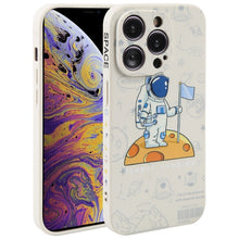 Load image into Gallery viewer, Astronaut Pattern Silicone Straight Edge Phone Case, For iPhone 11 Pro Max, For iPhone X / XS, For iPhone XS Max, For iPhone XR, For iPhone SE 2022 / 2020 / 7 / 8, For iPhone 7 Plus / 8 Plus
