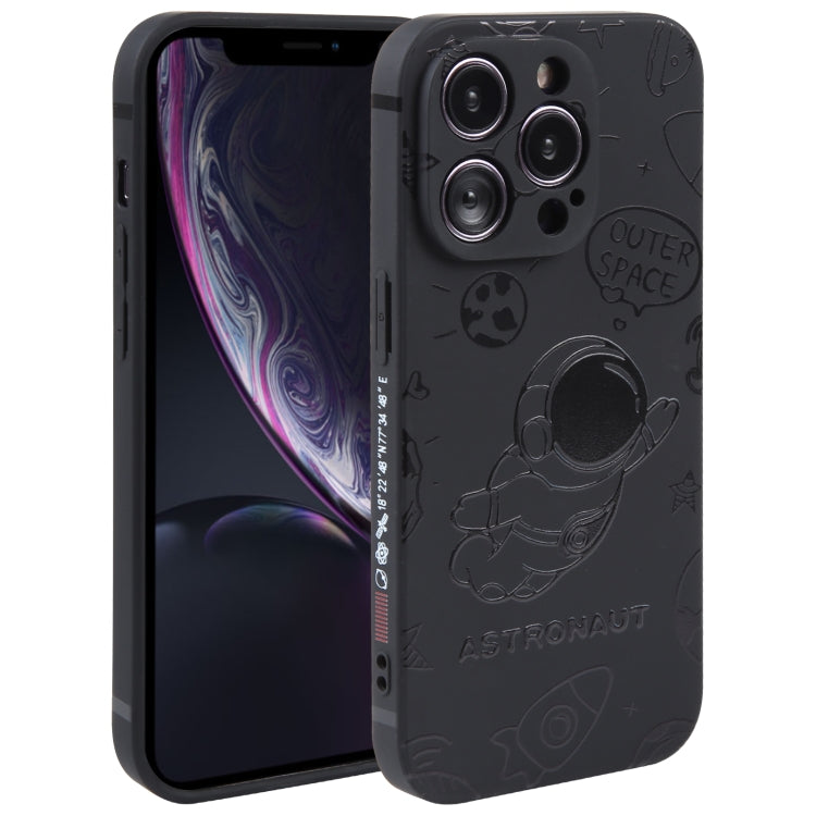 Astronaut Pattern Silicone Straight Edge Phone Case, For iPhone 11 Pro Max, For iPhone X / XS, For iPhone XS Max, For iPhone XR, For iPhone SE 2022 / 2020 / 7 / 8, For iPhone 7 Plus / 8 Plus