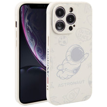 Load image into Gallery viewer, Astronaut Pattern Silicone Straight Edge Phone Case, For iPhone 11 Pro Max, For iPhone X / XS, For iPhone XS Max, For iPhone XR, For iPhone SE 2022 / 2020 / 7 / 8, For iPhone 7 Plus / 8 Plus