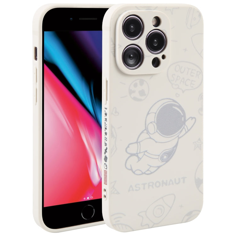 Astronaut Pattern Silicone Straight Edge Phone Case, For iPhone 11 Pro Max, For iPhone X / XS, For iPhone XS Max, For iPhone XR, For iPhone SE 2022 / 2020 / 7 / 8, For iPhone 7 Plus / 8 Plus