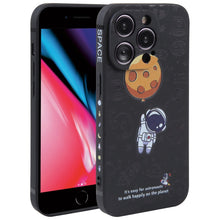 Load image into Gallery viewer, Astronaut Pattern Silicone Straight Edge Phone Case, For iPhone 11 Pro Max, For iPhone X / XS, For iPhone XS Max, For iPhone XR, For iPhone SE 2022 / 2020 / 7 / 8, For iPhone 7 Plus / 8 Plus