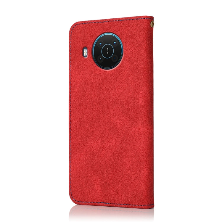 Dual-color Stitching Leather Phone Case, For Nokia X10 / X20
