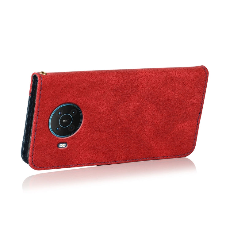Dual-color Stitching Leather Phone Case, For Nokia X10 / X20