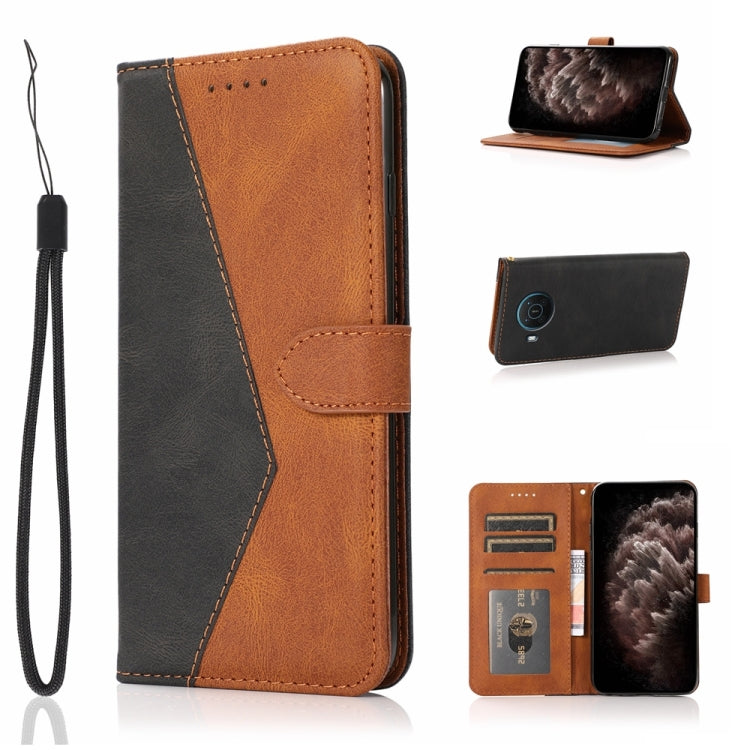 Dual-color Stitching Leather Phone Case, For Nokia X10 / X20