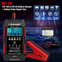 Load image into Gallery viewer, KONNWEI CR-10 2.4 inch Car Battery Charger Battery Pulse Repair Tool, EU Plug, US Plug, UK Plug