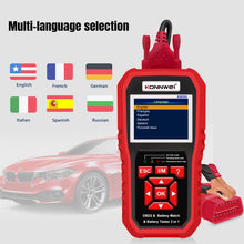 Load image into Gallery viewer, KONNWEI KW880 3 in 1 Car OBD2 Fault Diagnosis + Battery Tester + Battery Match Reset, BK880