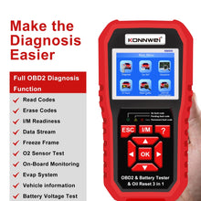 Load image into Gallery viewer, KONNWEI KW890 2 in 1 Car OBD2 Fault Detector + Maintenance Light Reseter, KW890