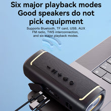 Load image into Gallery viewer, T&amp;G TG375 Outdoor Portable LED Light RGB Wireless Bluetooth Speaker Subwoofer, TG375