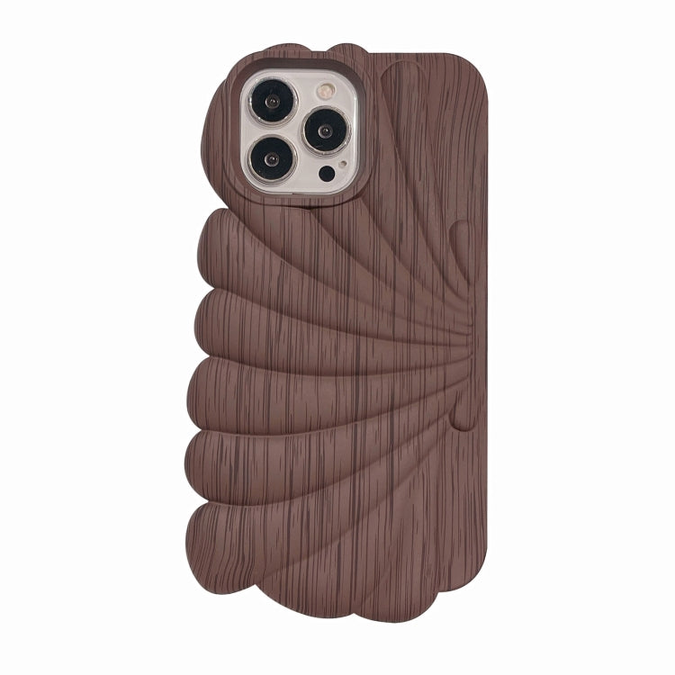 Wood Grain Shell Shape TPU Phone Case, For iPhone 12 Pro, For iPhone 12 Pro Max, For iPhone 11, For iPhone 11 Pro Max