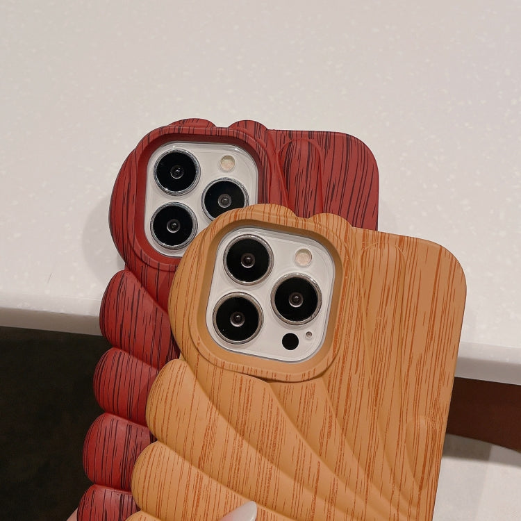 Wood Grain Shell Shape TPU Phone Case, For iPhone 12 Pro, For iPhone 12 Pro Max, For iPhone 11, For iPhone 11 Pro Max