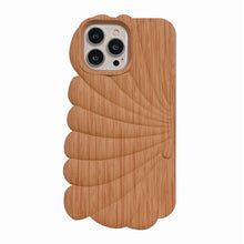 Load image into Gallery viewer, Wood Grain Shell Shape TPU Phone Case, For iPhone 12 Pro, For iPhone 12 Pro Max, For iPhone 11, For iPhone 11 Pro Max