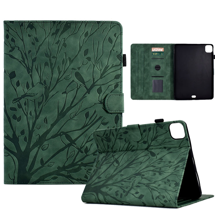 Fortune Tree Pressure Flower PU Tablet Case with Wake-up / Sleep Function, For iPad 10.2 2019 2020 / iPad 10.5 2017 2019, For iPad 10.9 2022 / 2025, For iPad Air / Air 2 / 9.7 2017 2018, For iPad Pro 11 / Air 4 10.9 2020 / Air 5 10.9                   ...
