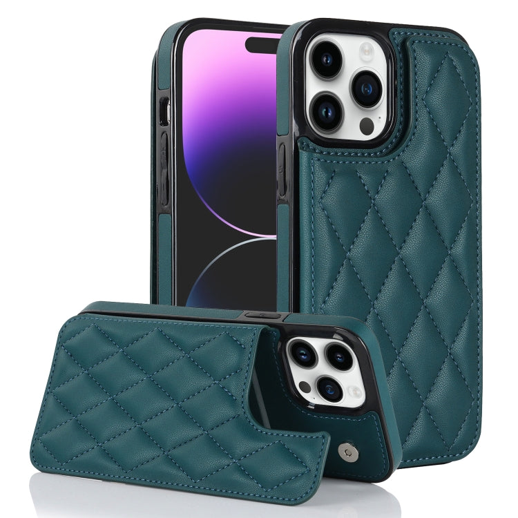 Double Buckle Rhombic PU Leather Phone Case, For iPhone 14, For iPhone 14 Plus, For iPhone 14 Pro, For iPhone 14 Pro Max, For iPhone 13, For iPhone 13 mini