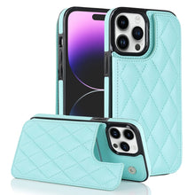 Load image into Gallery viewer, Double Buckle Rhombic PU Leather Phone Case, For iPhone 14, For iPhone 14 Plus, For iPhone 14 Pro, For iPhone 14 Pro Max, For iPhone 13, For iPhone 13 mini