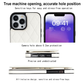 Double Buckle Rhombic PU Leather Phone Case, For iPhone 13 Pro, For iPhone 13 Pro Max, For iPhone 12, For iPhone 12 mini, For iPhone 12 Pro, For iPhone 12 Pro Max