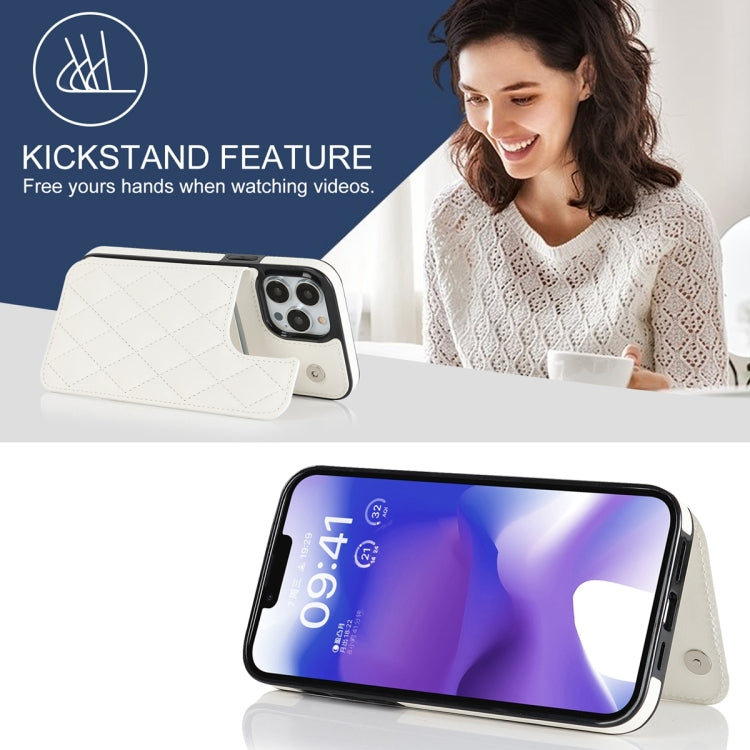 Double Buckle Rhombic PU Leather Phone Case, For iPhone 13 Pro, For iPhone 13 Pro Max, For iPhone 12, For iPhone 12 mini, For iPhone 12 Pro, For iPhone 12 Pro Max