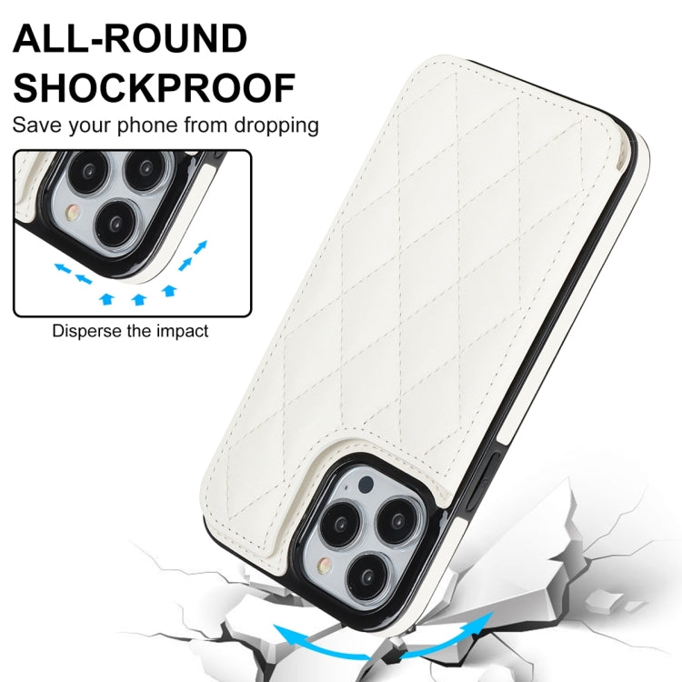 Double Buckle Rhombic PU Leather Phone Case, For iPhone 13 Pro, For iPhone 13 Pro Max, For iPhone 12, For iPhone 12 mini, For iPhone 12 Pro, For iPhone 12 Pro Max