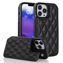 Load image into Gallery viewer, Double Buckle Rhombic PU Leather Phone Case, For iPhone 13 Pro, For iPhone 13 Pro Max, For iPhone 12, For iPhone 12 mini, For iPhone 12 Pro, For iPhone 12 Pro Max