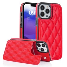 Load image into Gallery viewer, Double Buckle Rhombic PU Leather Phone Case, For iPhone 13 Pro, For iPhone 13 Pro Max, For iPhone 12, For iPhone 12 mini, For iPhone 12 Pro, For iPhone 12 Pro Max