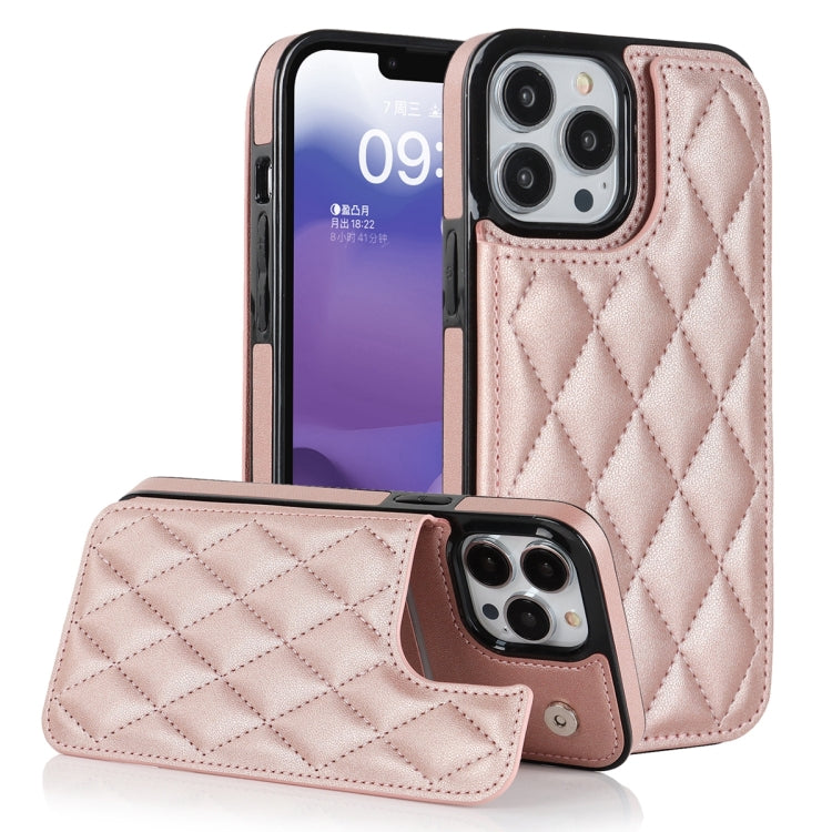 Double Buckle Rhombic PU Leather Phone Case, For iPhone 13 Pro, For iPhone 13 Pro Max, For iPhone 12, For iPhone 12 mini, For iPhone 12 Pro, For iPhone 12 Pro Max