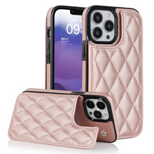 Load image into Gallery viewer, Double Buckle Rhombic PU Leather Phone Case, For iPhone 13 Pro, For iPhone 13 Pro Max, For iPhone 12, For iPhone 12 mini, For iPhone 12 Pro, For iPhone 12 Pro Max