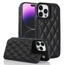 Load image into Gallery viewer, Double Buckle Rhombic PU Leather Phone Case, For iPhone 13 Pro, For iPhone 13 Pro Max, For iPhone 12, For iPhone 12 mini, For iPhone 12 Pro, For iPhone 12 Pro Max