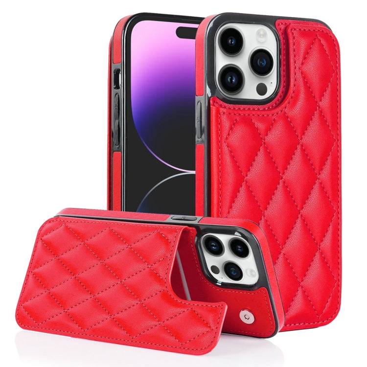 Double Buckle Rhombic PU Leather Phone Case, For iPhone 13 Pro, For iPhone 13 Pro Max, For iPhone 12, For iPhone 12 mini, For iPhone 12 Pro, For iPhone 12 Pro Max