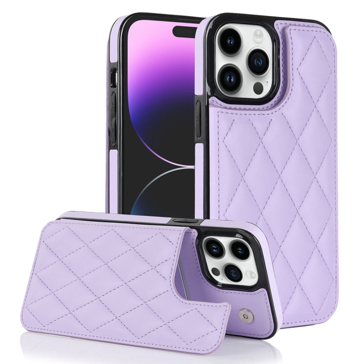 Double Buckle Rhombic PU Leather Phone Case, For iPhone 13 Pro, For iPhone 13 Pro Max, For iPhone 12, For iPhone 12 mini, For iPhone 12 Pro, For iPhone 12 Pro Max