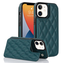 Load image into Gallery viewer, Double Buckle Rhombic PU Leather Phone Case, For iPhone 13 Pro, For iPhone 13 Pro Max, For iPhone 12, For iPhone 12 mini, For iPhone 12 Pro, For iPhone 12 Pro Max