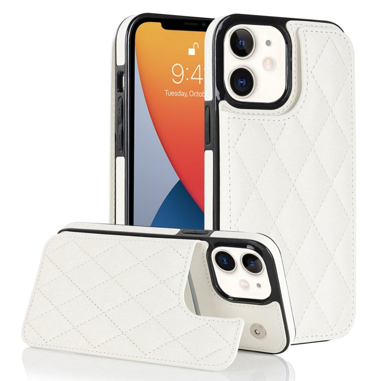 Double Buckle Rhombic PU Leather Phone Case, For iPhone 13 Pro, For iPhone 13 Pro Max, For iPhone 12, For iPhone 12 mini, For iPhone 12 Pro, For iPhone 12 Pro Max