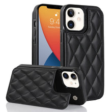 Load image into Gallery viewer, Double Buckle Rhombic PU Leather Phone Case, For iPhone 13 Pro, For iPhone 13 Pro Max, For iPhone 12, For iPhone 12 mini, For iPhone 12 Pro, For iPhone 12 Pro Max