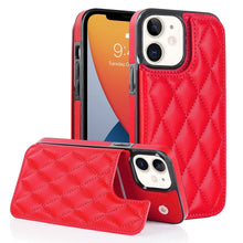 Load image into Gallery viewer, Double Buckle Rhombic PU Leather Phone Case, For iPhone 13 Pro, For iPhone 13 Pro Max, For iPhone 12, For iPhone 12 mini, For iPhone 12 Pro, For iPhone 12 Pro Max