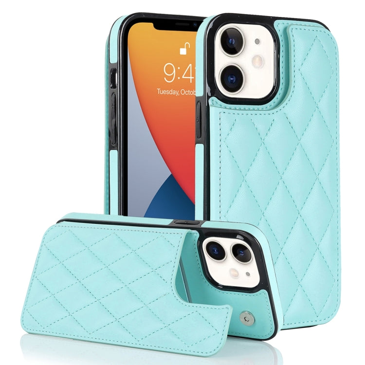Double Buckle Rhombic PU Leather Phone Case, For iPhone 13 Pro, For iPhone 13 Pro Max, For iPhone 12, For iPhone 12 mini, For iPhone 12 Pro, For iPhone 12 Pro Max