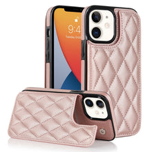 Load image into Gallery viewer, Double Buckle Rhombic PU Leather Phone Case, For iPhone 13 Pro, For iPhone 13 Pro Max, For iPhone 12, For iPhone 12 mini, For iPhone 12 Pro, For iPhone 12 Pro Max