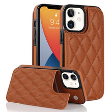 Load image into Gallery viewer, Double Buckle Rhombic PU Leather Phone Case, For iPhone 13 Pro, For iPhone 13 Pro Max, For iPhone 12, For iPhone 12 mini, For iPhone 12 Pro, For iPhone 12 Pro Max